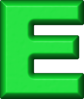 Presentation Alphabets: Green Refrigerator Magnet E