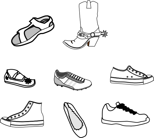 Eight Shoe Outlines Clip Art at Clker.com - vector clip art online ...