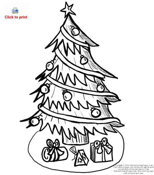 Easy Christmas Tree Coloring Page : Christmas Tree Printables : X ...