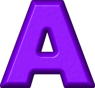 Presentation Alphabets: Purple Refrigerator Magnet A