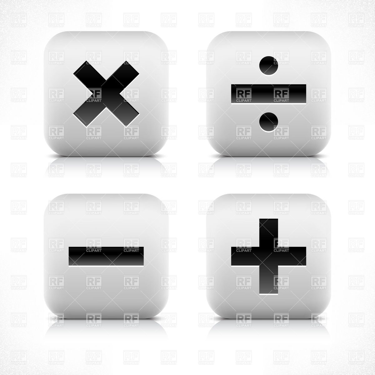 Gray square buttons with math signs, 13073, Signs, Symbols, Maps ...