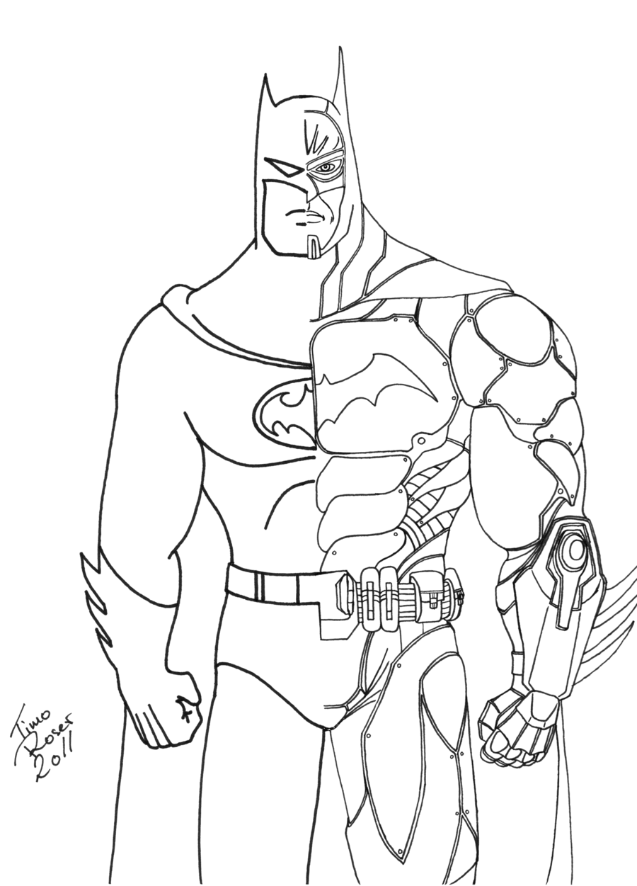 Batman - Then and Now - Outlines - WIP by Spike616Satan on DeviantArt