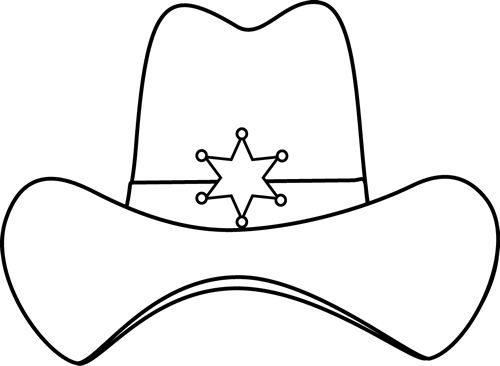 sheriff printable | Black and White Sheriff Cowboy Hat Clip Art ...