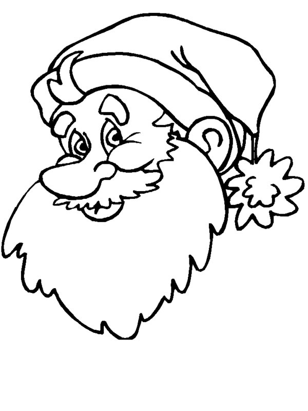 Santa Claus Face Coloring Pages Picture 28 – Free Christmas ...