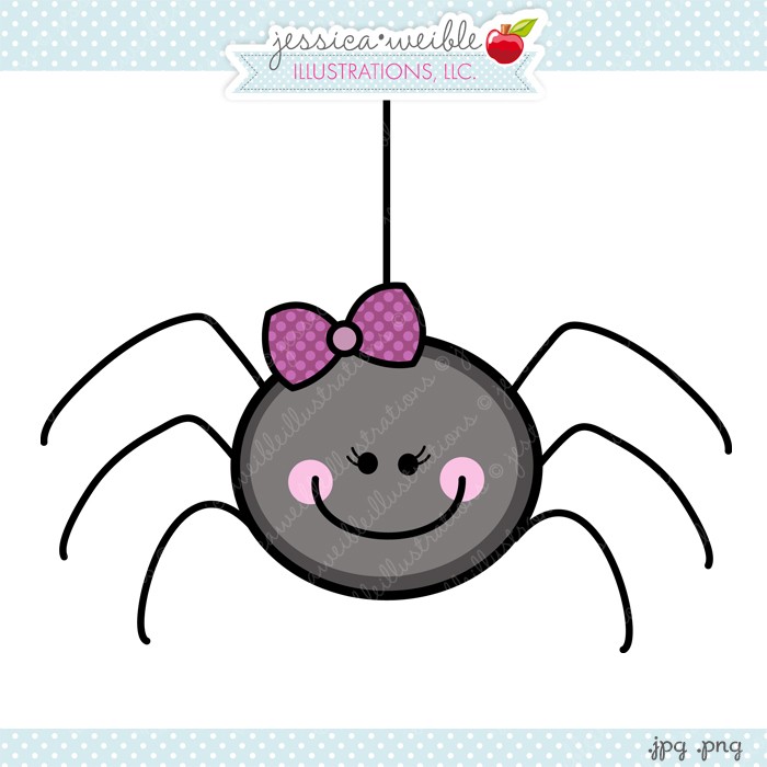 Girly Dangling Spider - JW Illustrations