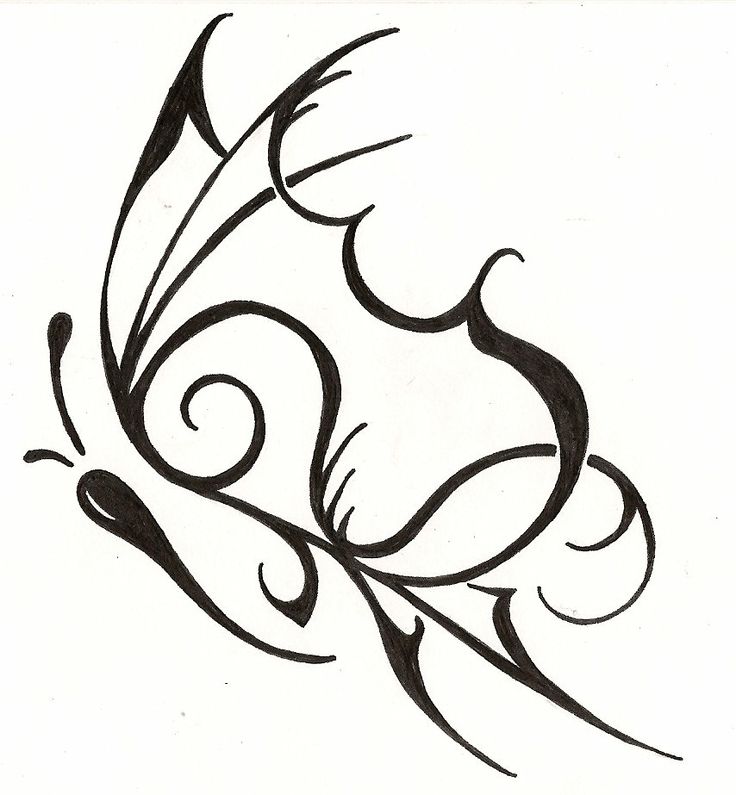 Tribal Butterfly feminine tattoo design | Ink | Pinterest