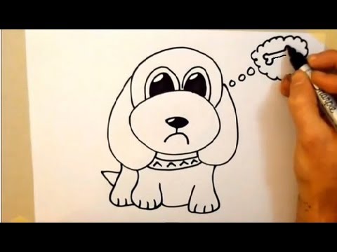 Draw a cartoon dog in 2 minutes - YouTube