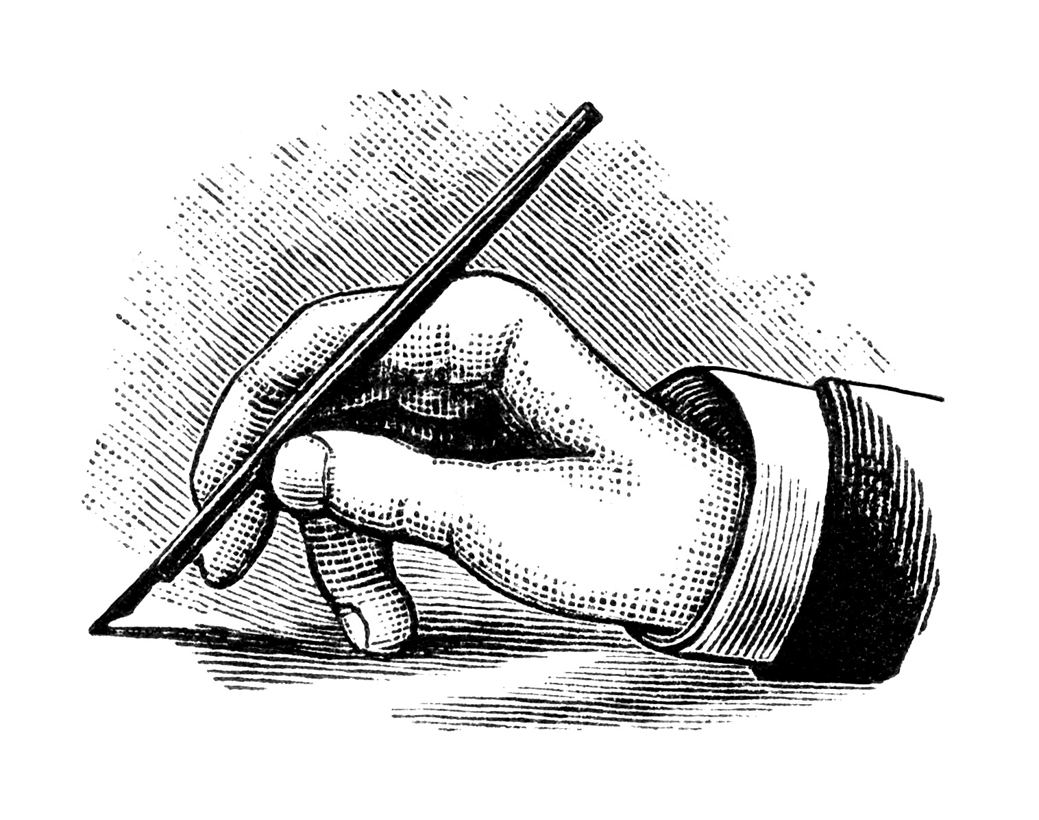 Free Vintage Image Hand Holding and Writing with Pen Clip Art ...