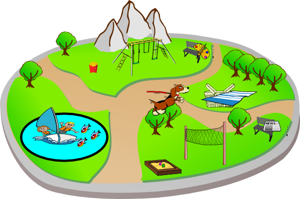 City Park: Various Activites clip art - vector clip art online ...