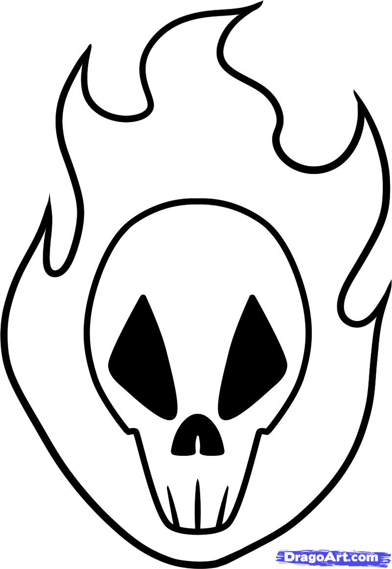 How to Draw a Fire Skull, Step by Step, Skulls, Pop Culture, FREE ...