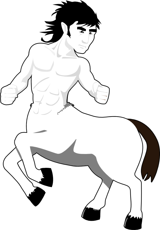 clipartist.net » Clip Art » centaur black white line art SVG