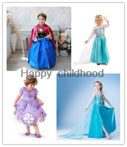 Retail 2014 summer Frozen dress, kids party dress, Animated ...