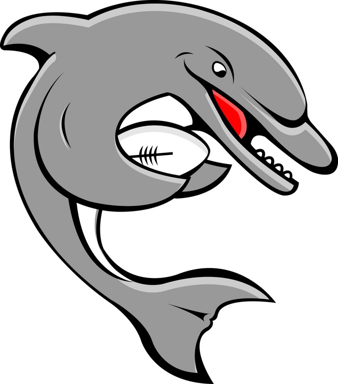 DOLPHIN,CARTOON WITH FOOTBALL by Redcliffe District Rugby League ...
