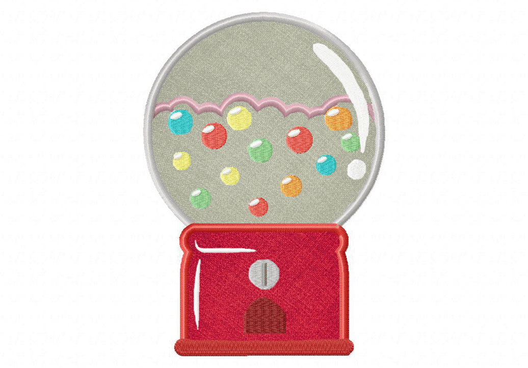 Gumball Machine Includes Both Applique and Stitched