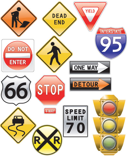 Vector traffic signs theme - Icon