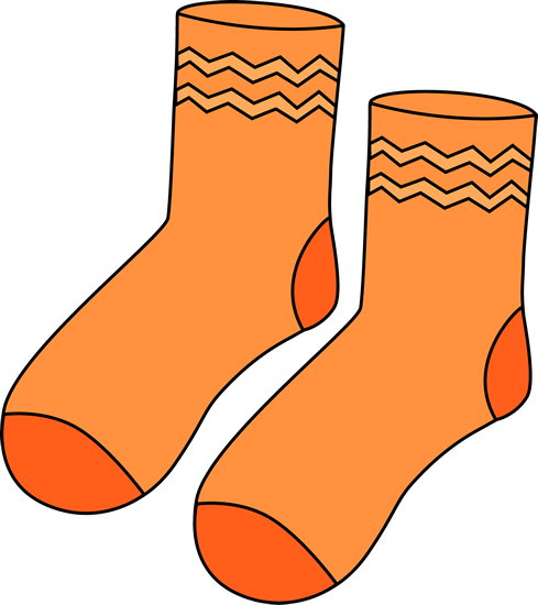 Pair of Orange Socks Clip Art - Pair of Orange Socks Image