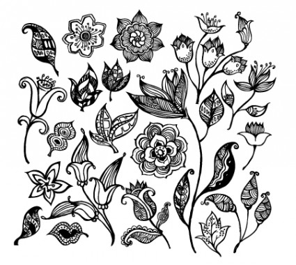 Black and white flower designs Free vector for free download ...