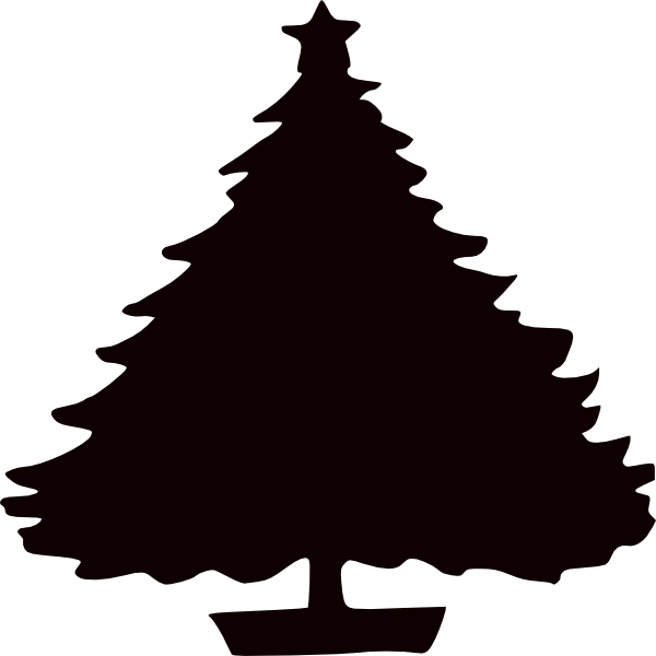 Black Christmas Tree Silhouette clip art - vector clip art online ...