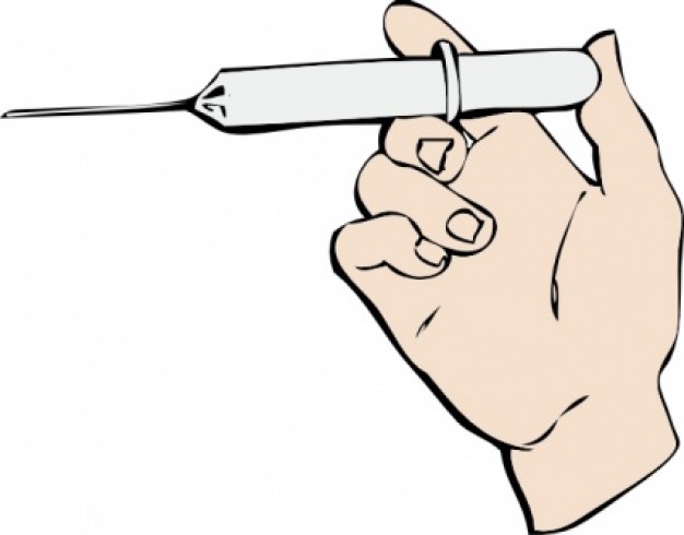 Hand And Syringe clip art Vector | Free Download