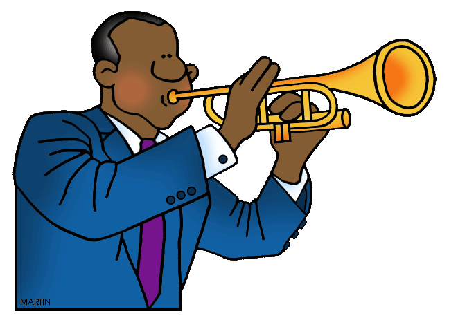 Free Black History Month Clip Art by Phillip Martin, Louis Armstrong
