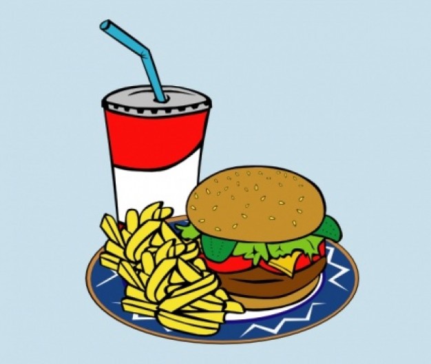 Fries Burger Soda Fast Food clip art Vector | Free Download