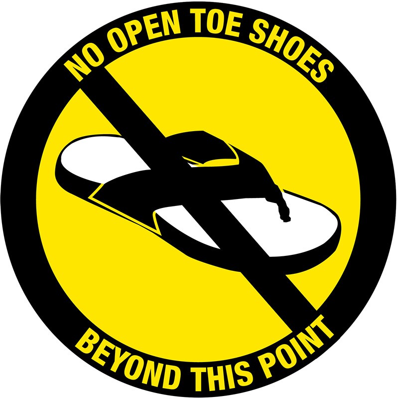No Open Toe Shoes : Floor Sign and industrial Signs and Labels ...