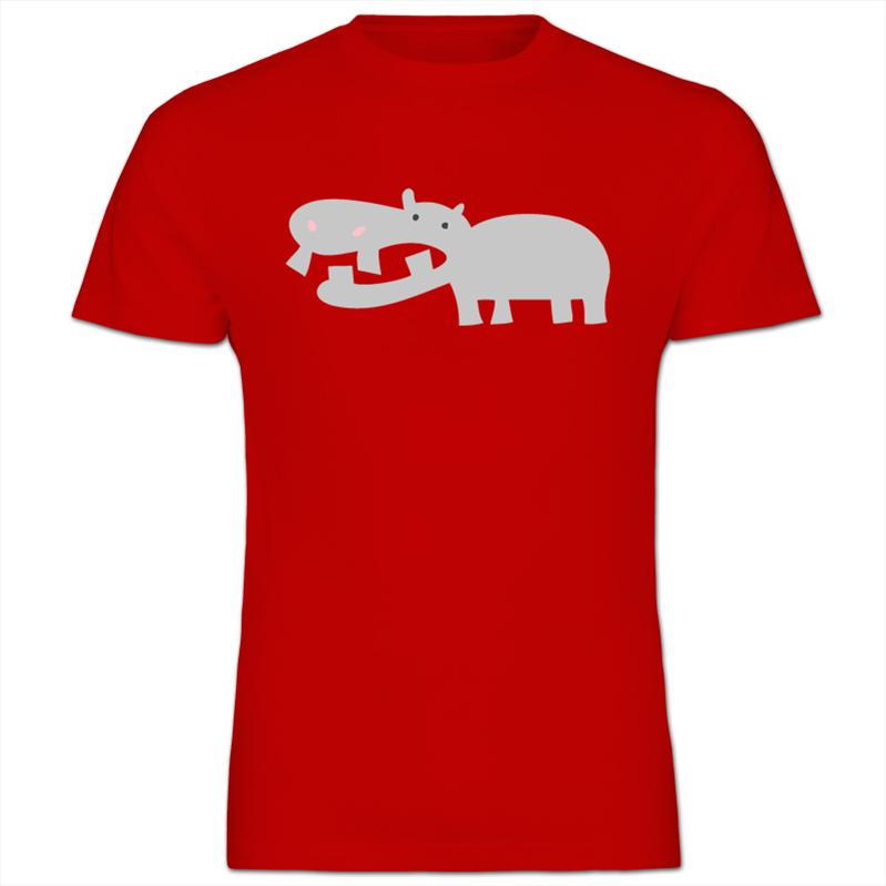 African Grey Yawning Hippo Cartoon Kids Boy Girl T-Shirt | eBay