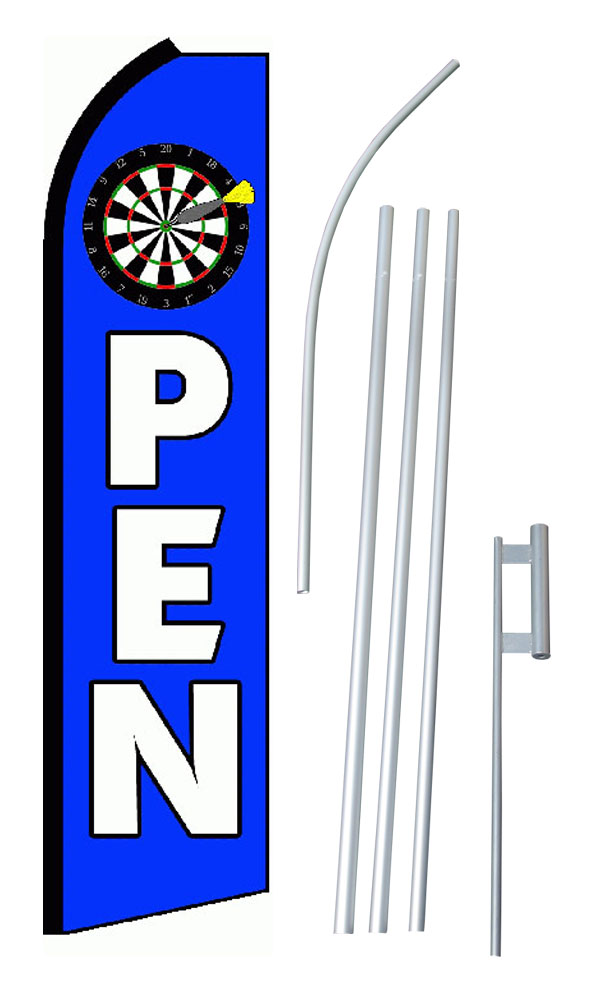 Open Dartboard Feather Banner Sign Kit by NEOPlex on Sale $79.95
