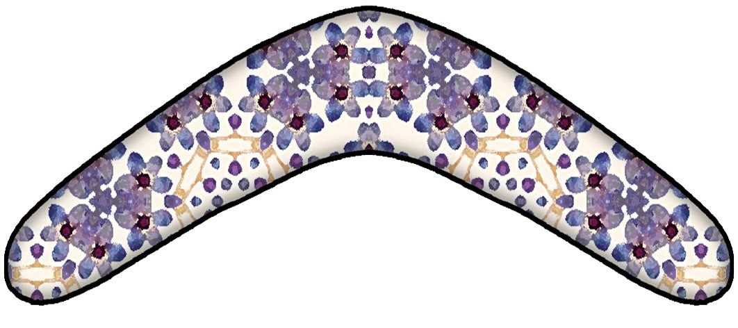 ArtbyJean - Purple Wood Roses: Australian Boomerangs from set A05 ...