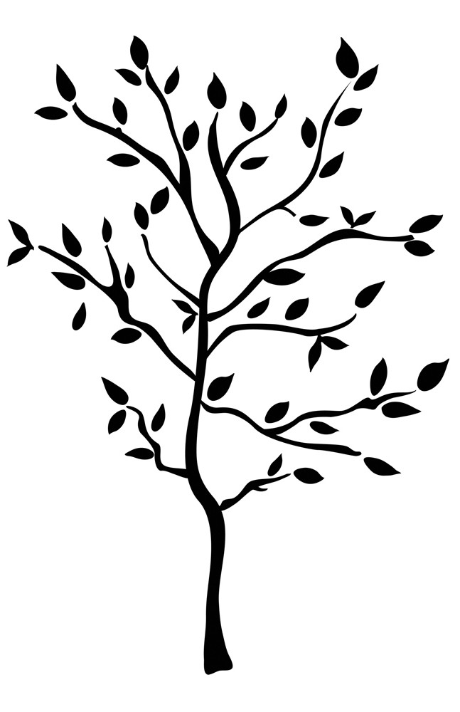 New Black Tree Mural Wall Decals Leaves Branches Stickers Modern ...