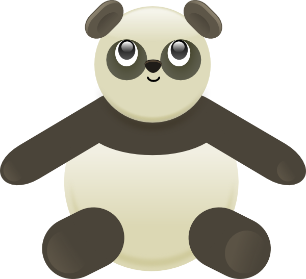 Panda Stuffed Bear clip art - vector clip art online, royalty free ...