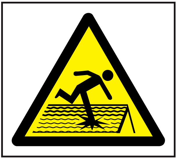 Fragile roof symbol sign