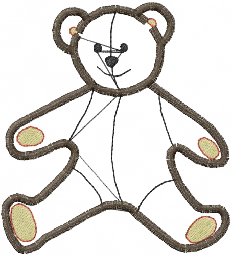 Animals(ATG Freedesigns) Embroidery Design: Teddy Bear Outline ...