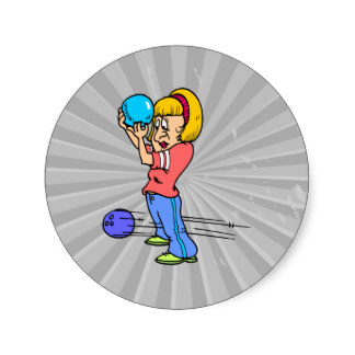 Funny Bowling Cartoon Stickers, Funny Bowling Cartoon Sticker Designs