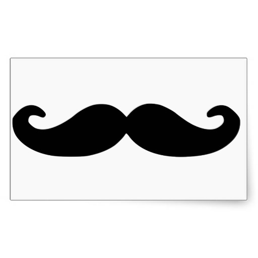 Black Handlebar Moustache/Mustache Rectangle Stickers | Zazzle