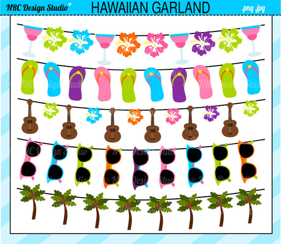 Summer Hawaii Clip Art Hawaiian Garland by NRCDesignStudio