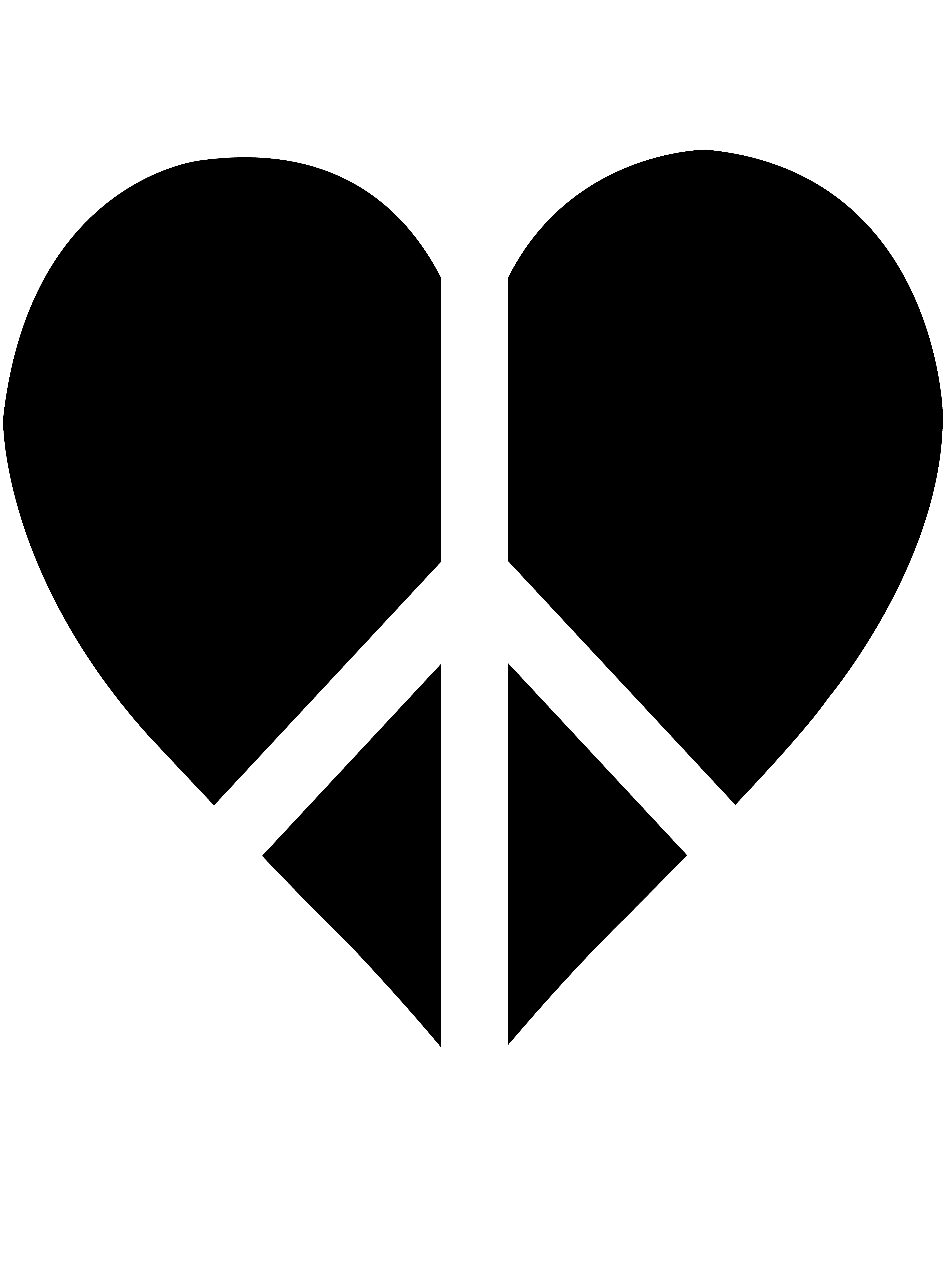 Black Peace Heart Logo - Free Clip Art