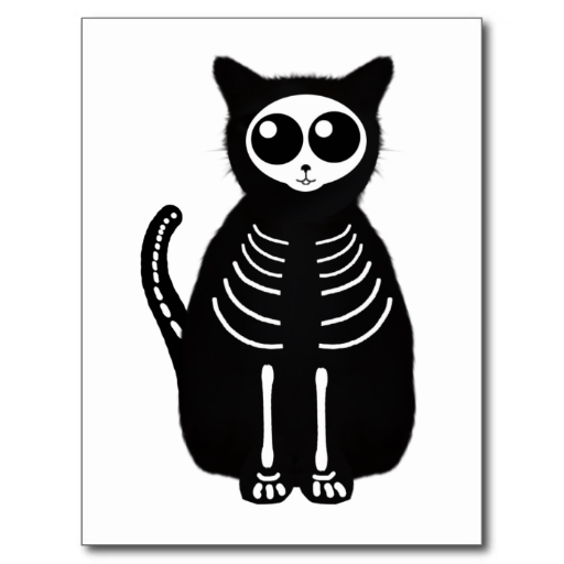Cute Halloween Cartoon Cat Skeleton Shirt | Zazzle