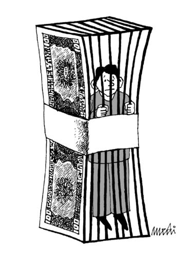 prison cash By Medi Belortaja | Philosophy Cartoon | TOONPOOL
