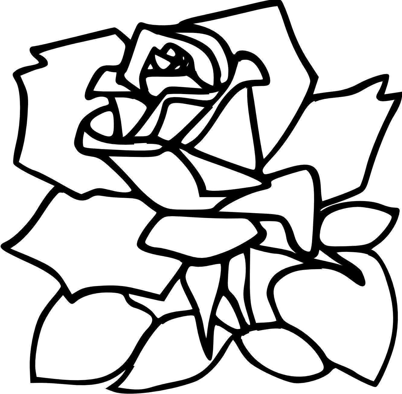 zeimusu Red rose black white line art tattoo tatoo SVG - ClipArt ...