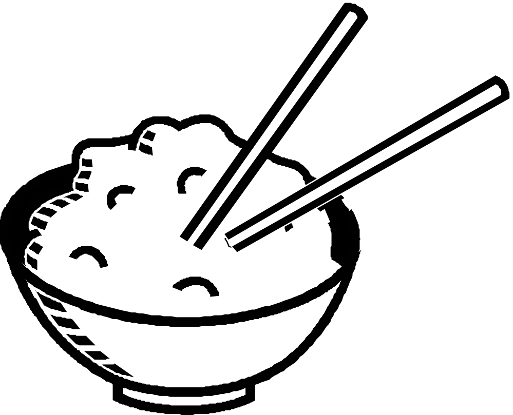 clipartist.net » Clip Art » bowl of rice black white line art SVG