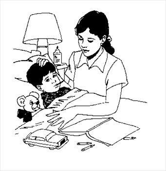 Pix For > Sick Baby Clip Art Black And White