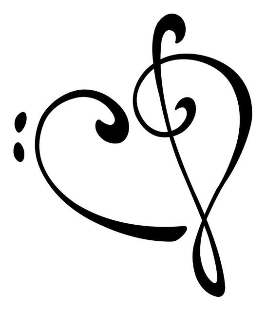 Bass Clef, Treble Clef - Heart | treble clef heart | Pinterest