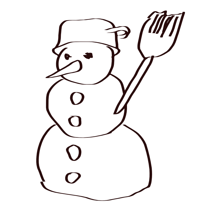 Clipart - Snowman sketch