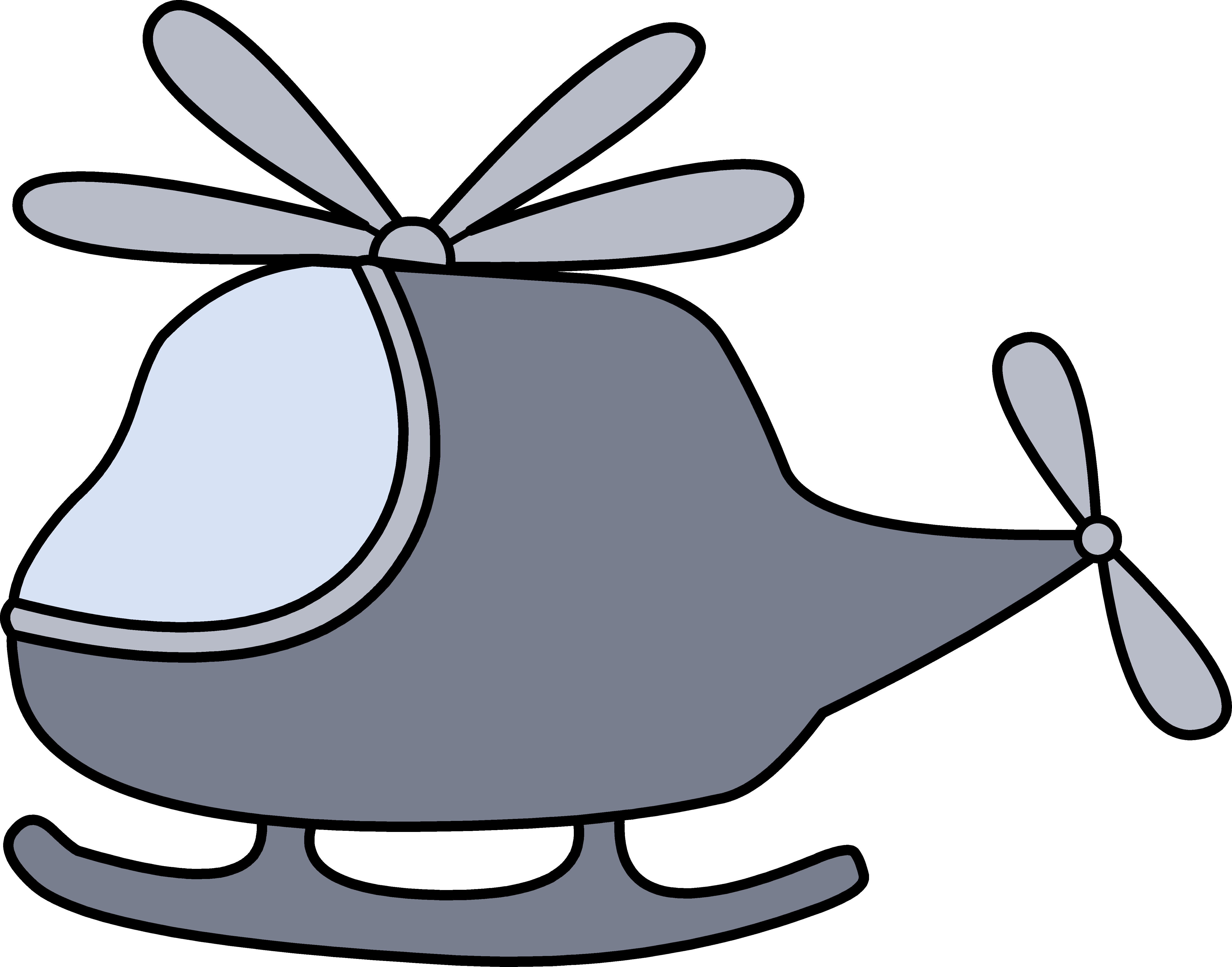Little Gray Helicopter Clipart - Free Clip Art