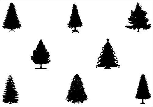 Christmas Tree silhouette vector graphicsSilhouette Clip Art