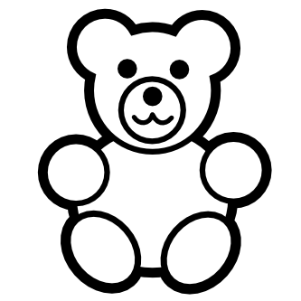 Pix For > Teddy Bear Black And White Clip Art