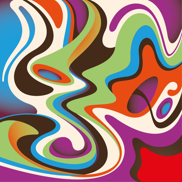 Abstract Colorful Curved Waves Background Vector Illustration ...