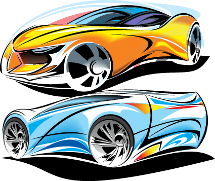 Colored Sport Car elements vector material 07 - Vector Car free ...