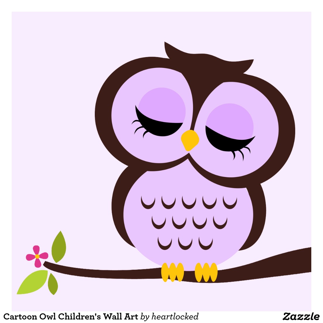 Cartoon Owl Children's Wall Art Poster | Zazzle